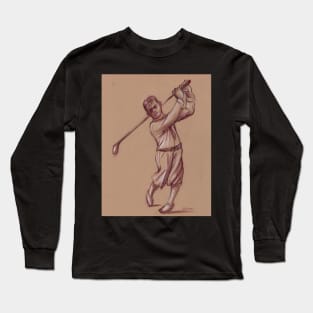 Bobby Jones - Pencil drawing of the Legendary Golfer Long Sleeve T-Shirt